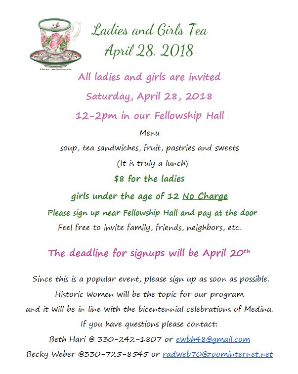 Ladies & Girls Tea – United Church of Christ, Congregational